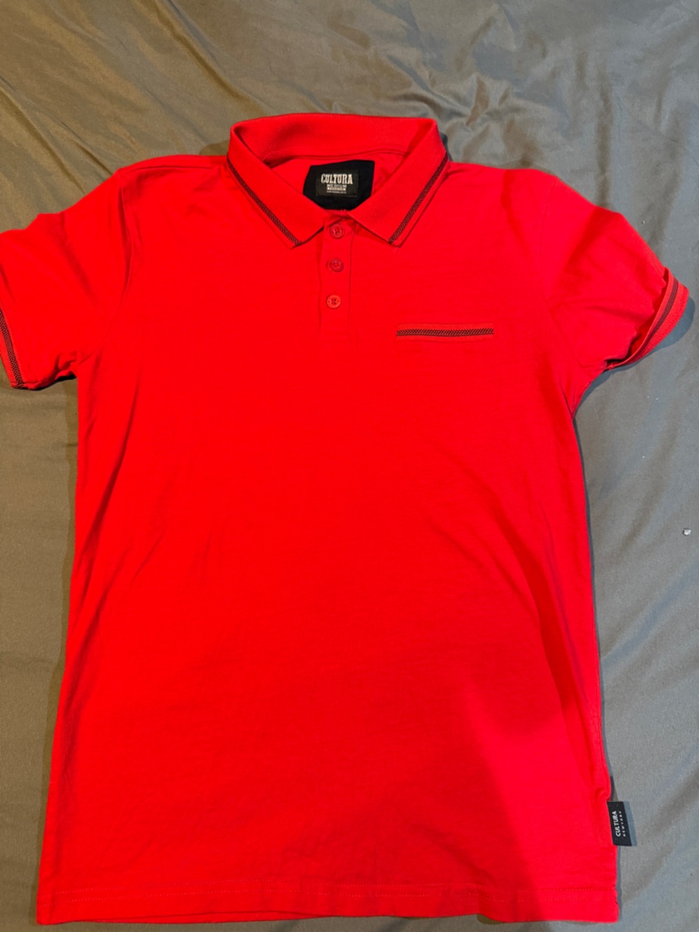 Cultura Men’s Red Polo with Contrast Trim